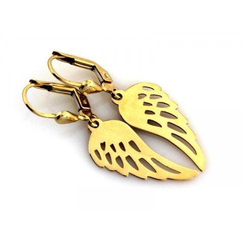 Kolczyki złote angielskie skrzydła anioła